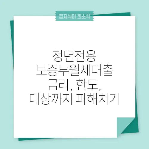 청년전용 보증부월세대출 금리, 한도, 대상까지 파해치기