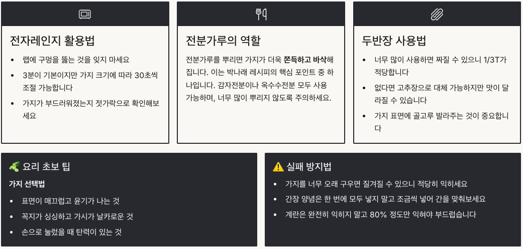 방송 요리 따라하기 성공 포인트 정리 이미지