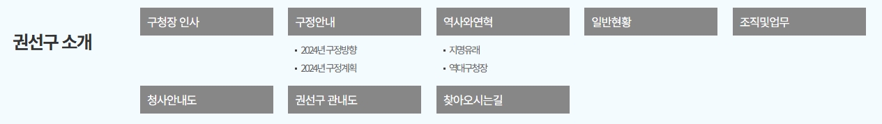 구청 조직도 및 부서 안내