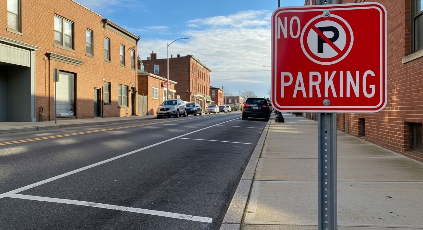 주정차 위반으로 금지 구역에 세워진 차량