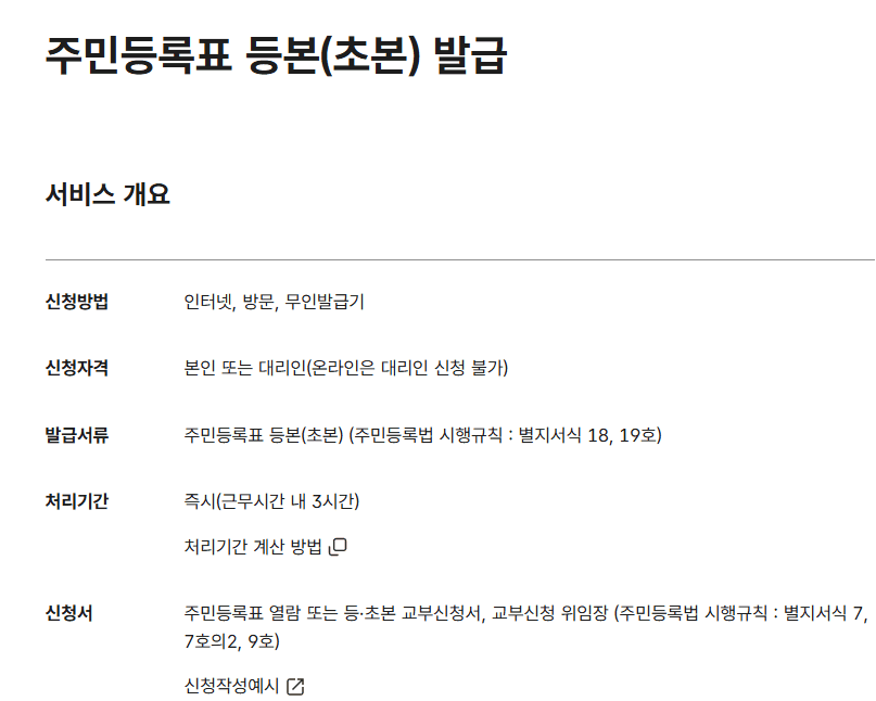 주민등록등본 인터넷 발급 방법