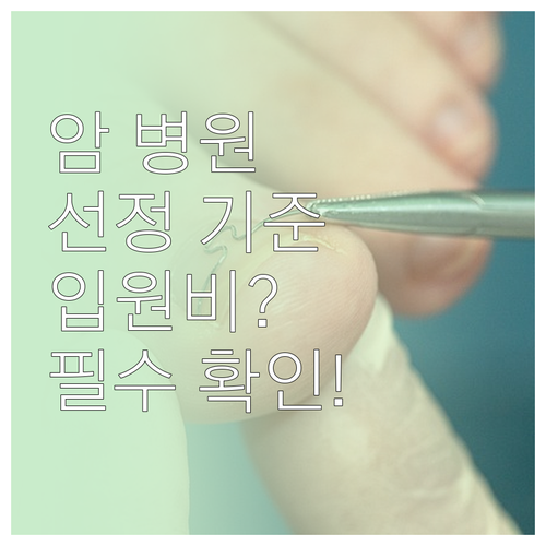 암 요양병원 선정 기준과 입원 비용 ..