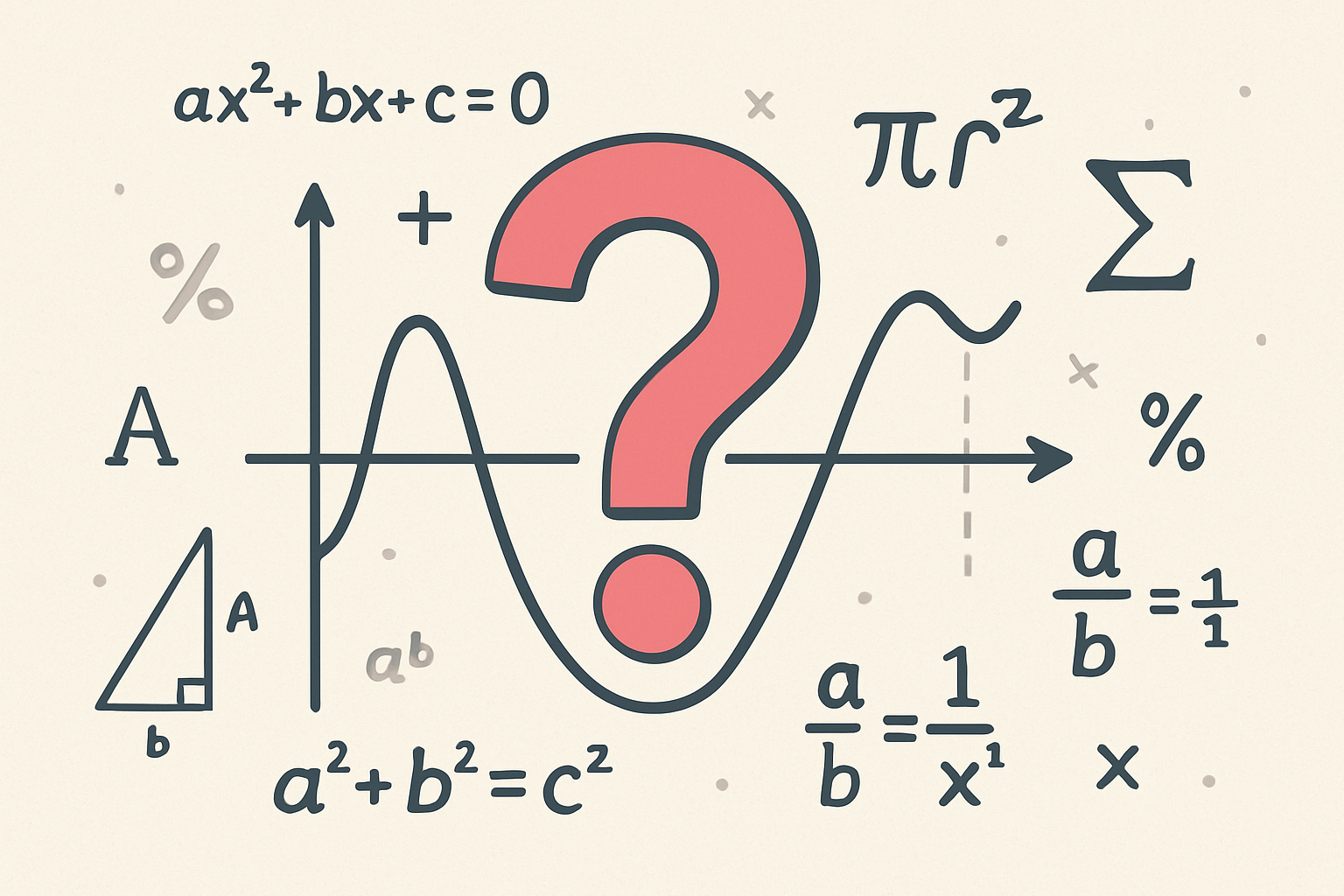 대체텍스트: 수학기호-질문부호-그래프-공식이-혼합된-배경-수학개념의-혼란을-상징