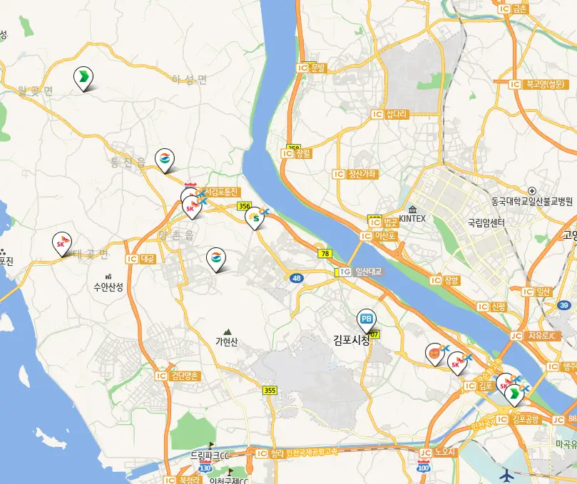 김포시 24시 주유소 위치