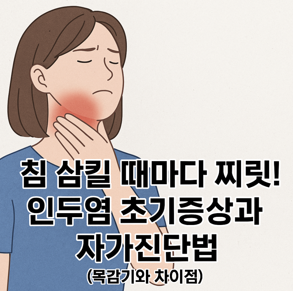침 삼킬 때마다 찌릿! 인두염 초기증상과 자가진단법 (목감기와 차이점)