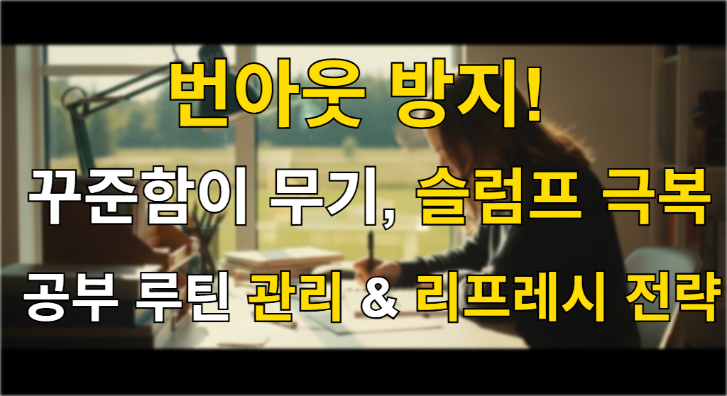 지속 가능한 공부 루틴을 상징하는 잘 정돈된 책상에 앉아 계획을 세우는 학생의 모습