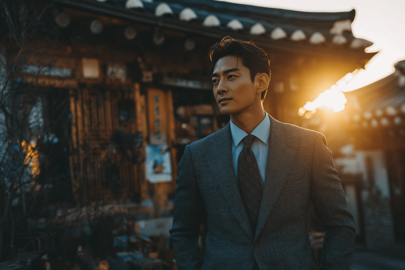 한옥-앞에-서-있는-남자