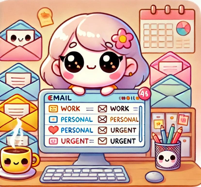 이메일-정리하는-모습