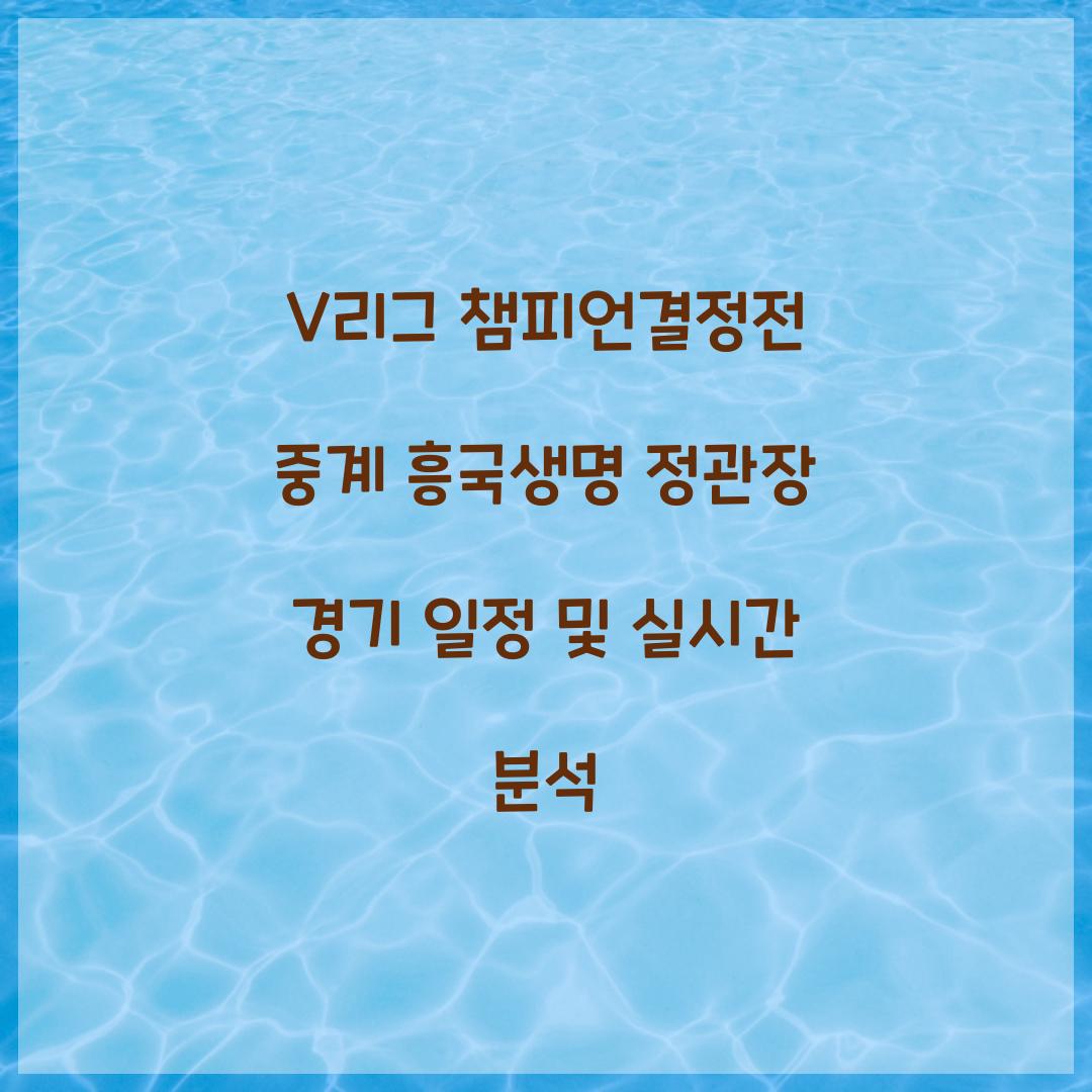 V리그 챔피언결정전 중계