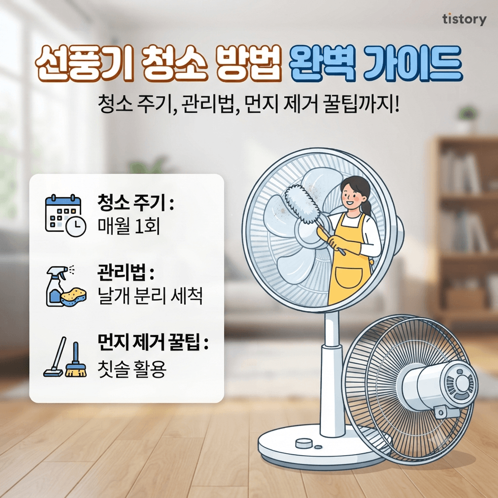 선풍기 청소 방법(청소 주기와 관리법, 먼지 제거 꿀팁)
