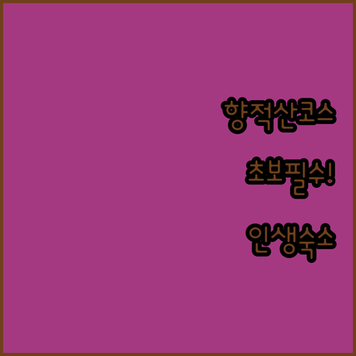 초보자 맞춤형 계룡 향적산 등산 코스..