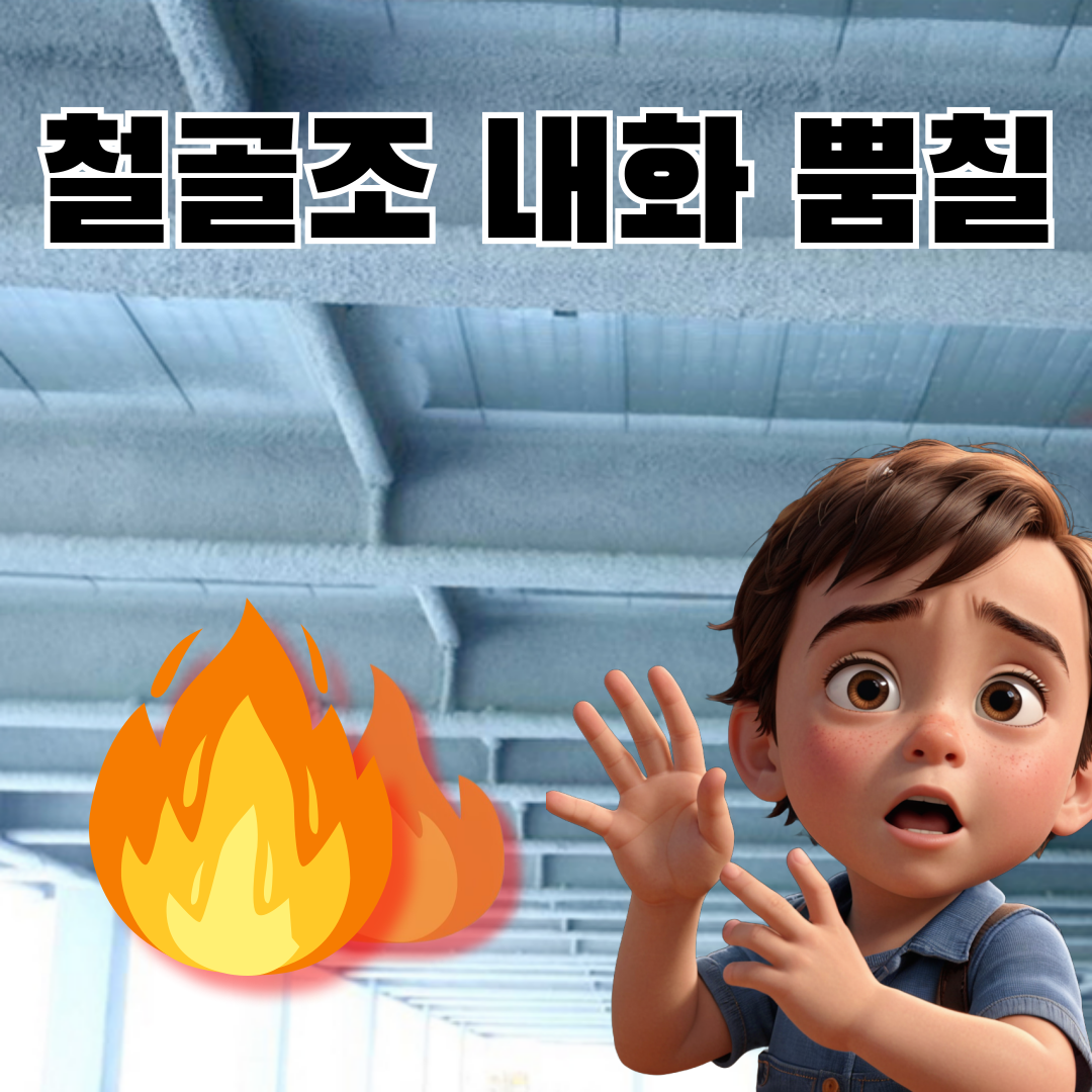 h빔-철골조-내화-피복-뿜칠-뿜칠왕