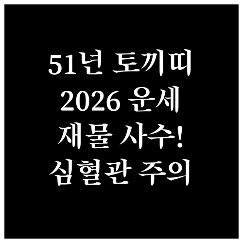 1951년생 토끼띠 2026년 병오년..