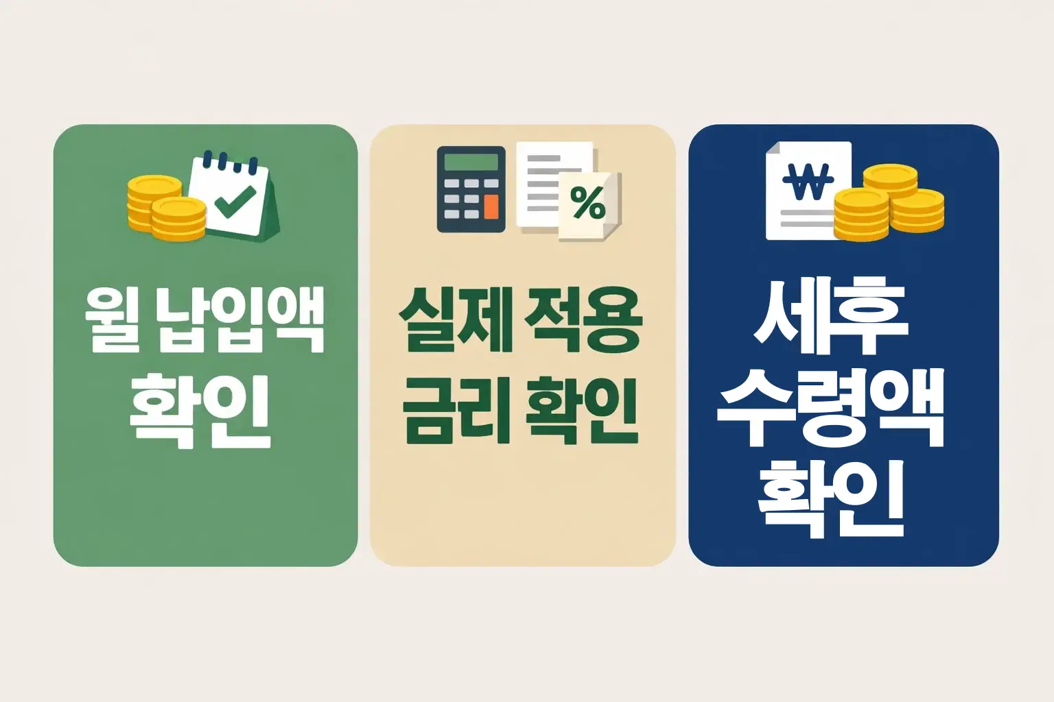 2025년 최신 분석 농협 정기적금 금리비교에서 월 납입액과 실제 적용 금리, 세후 수령액 확인 순서를 빠르게 점검하도록 정리한 이미지