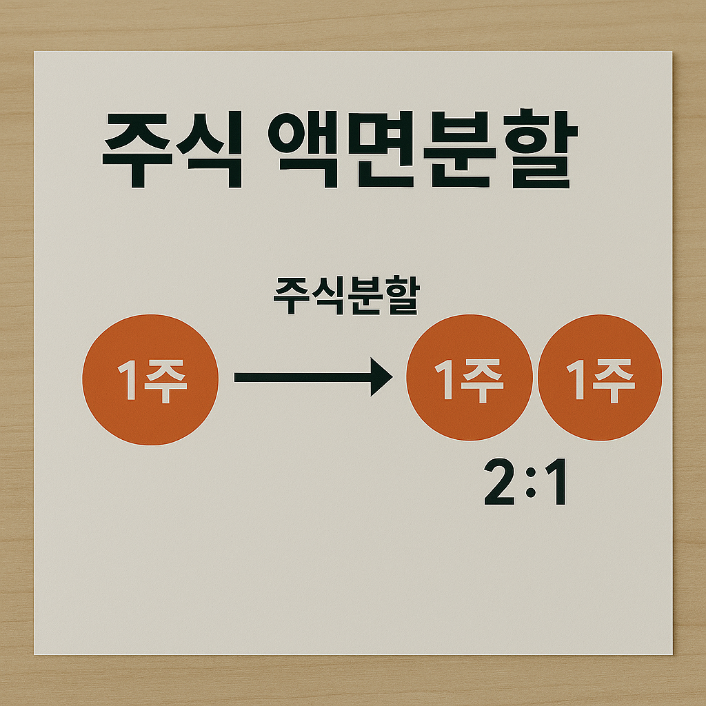 주식 액면분할 관련 이미지