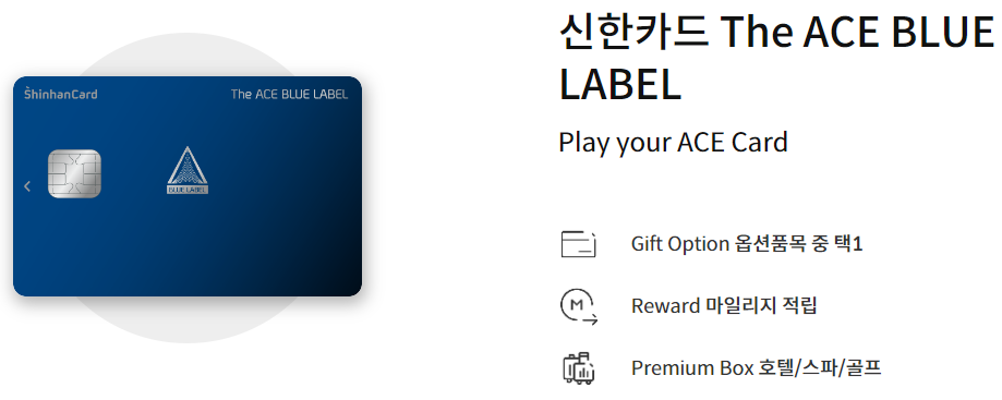 신한 더 에이스 블루라벨 카드 혜택 정리