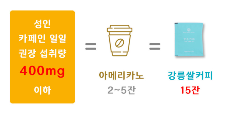 성인 일일 카페인 권장 섭취량