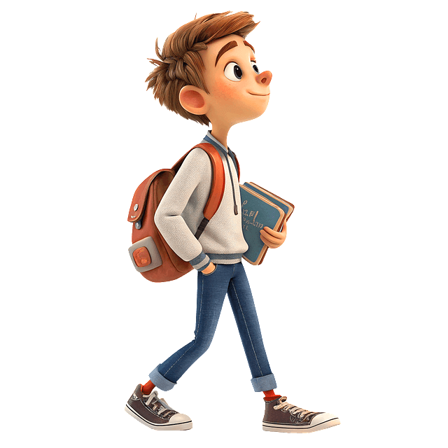 핼쑥하고 빼빼 마른 남학생이 청바지를 입고 가방을 맨채 걷는 옆모습이다.