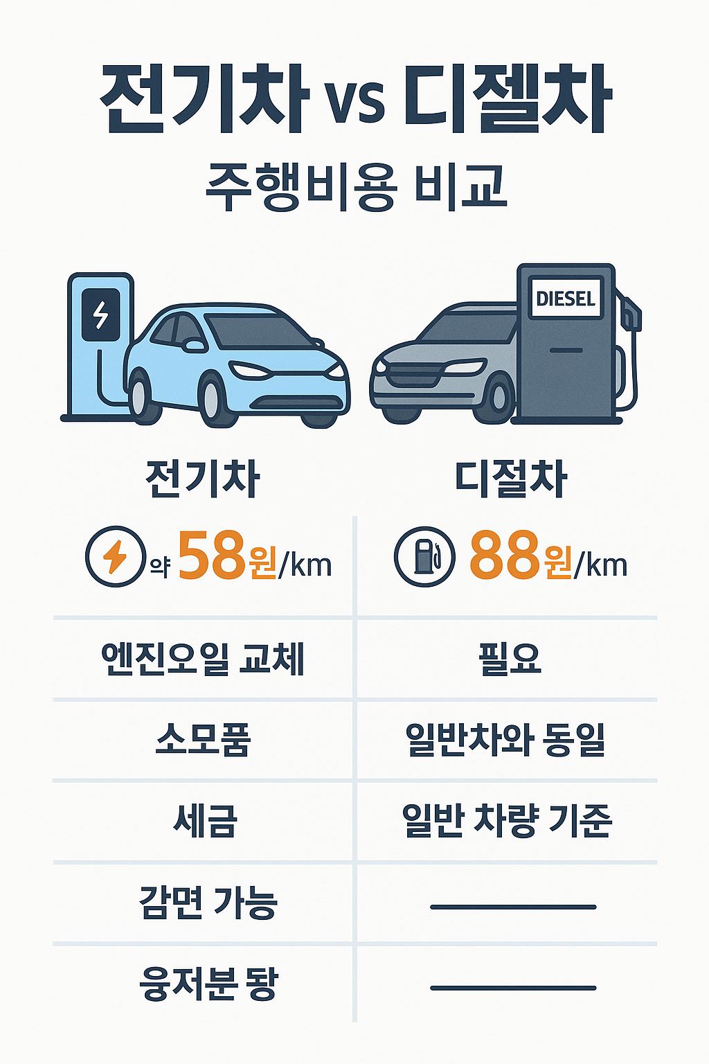 전기차대 지젤차 주행비교