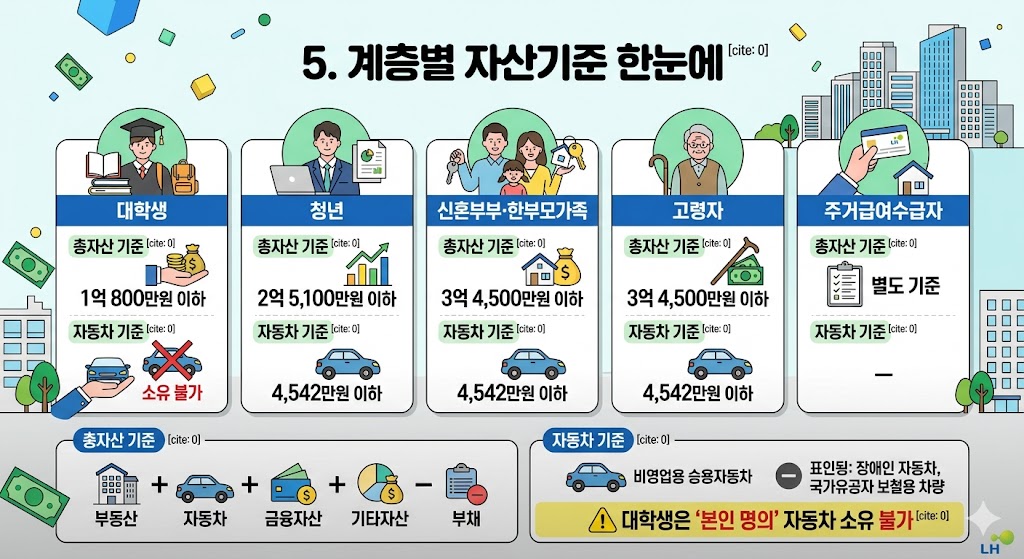 행복주택 계층별 자산기준