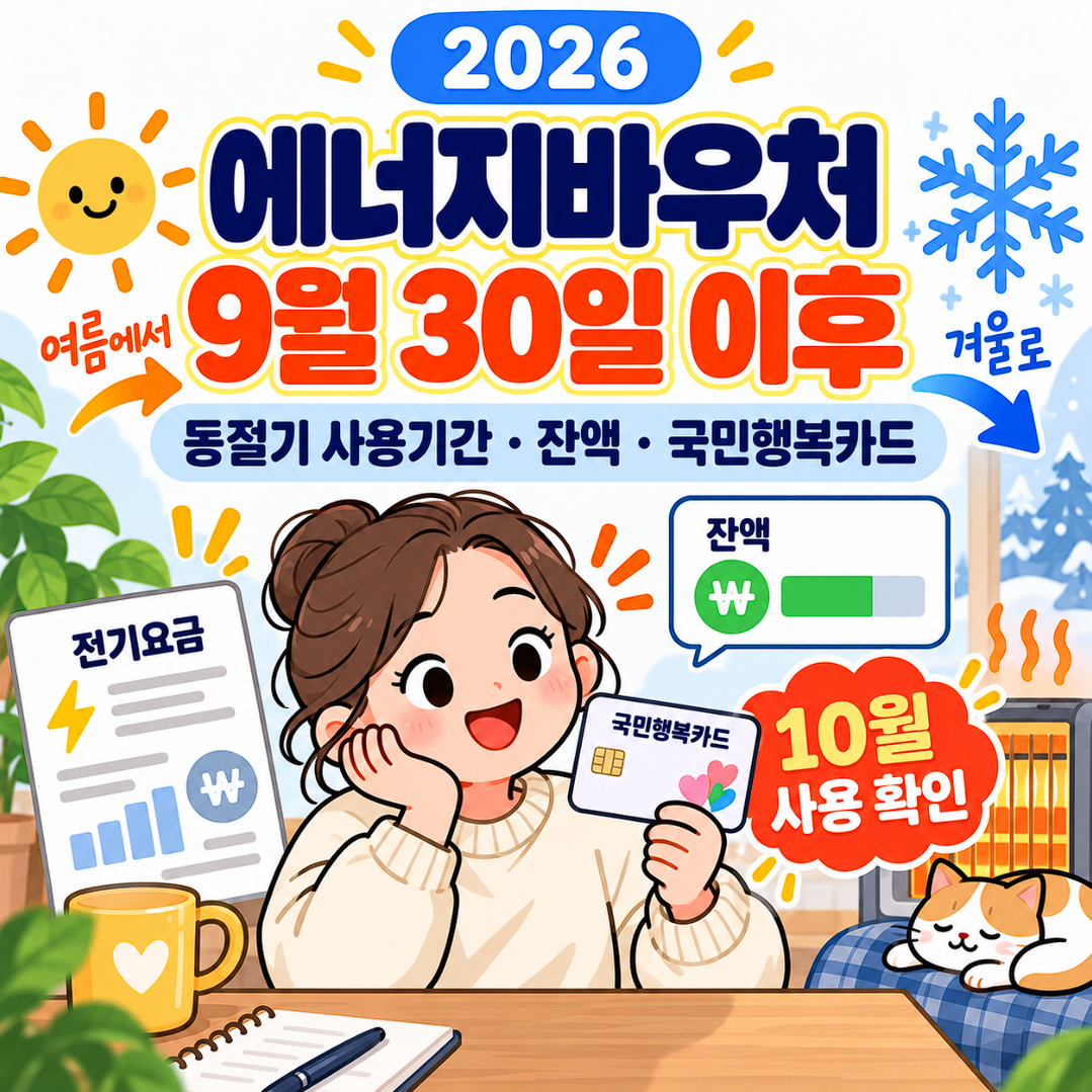 에너지바우처 9월 30일 이후 어떻게 되나?,동절기 사용기간,잔액,국민행복카드 전환 정리