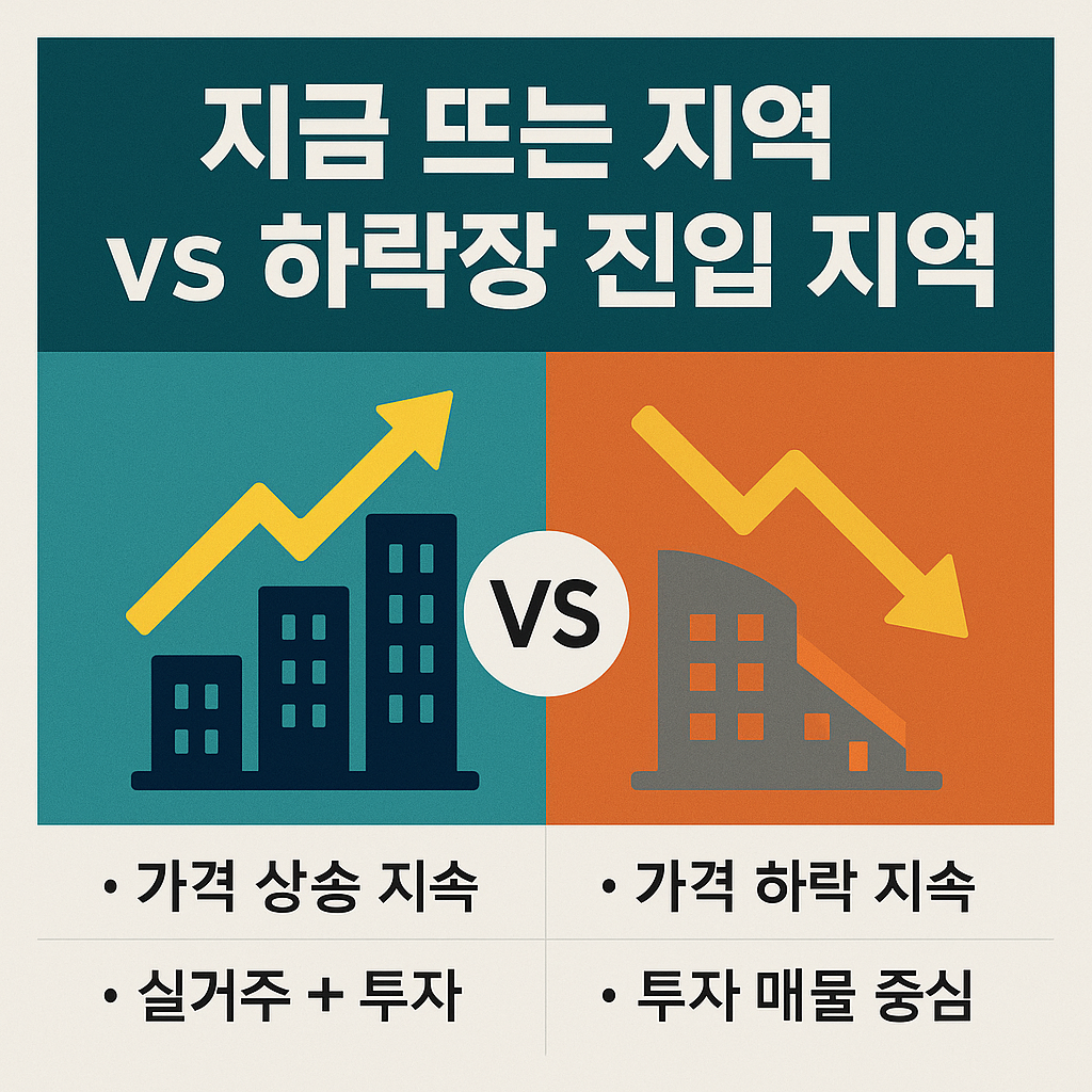 지금 뜨는 지역 vs 하락장 진입 지역