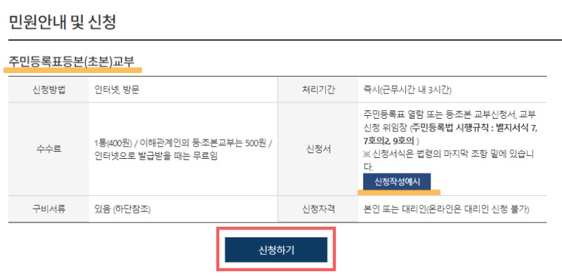 주민등록등본인터넷