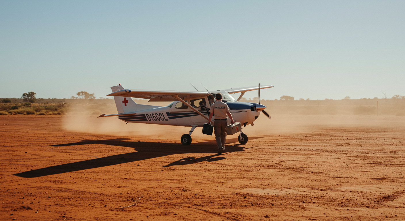 비행 수의사 소형비행기 탑승