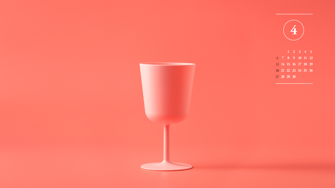 12 빨간 잔 A - 2025년4월 노트북배경화면
