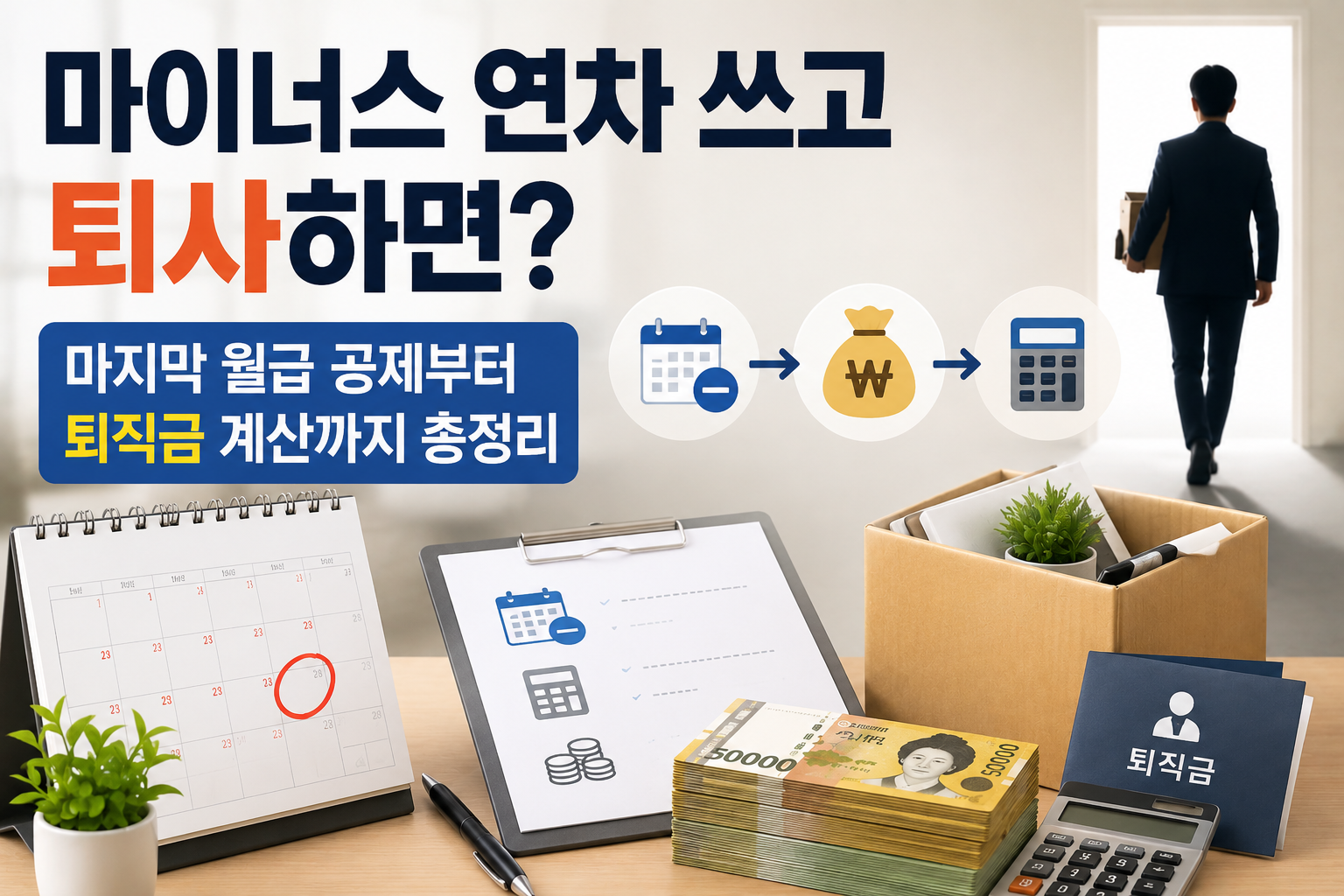 마이너스 연차 쓰고 퇴사하면? 마지막 월급 공제부터 퇴직금 계산까지 총정리 관련 사진