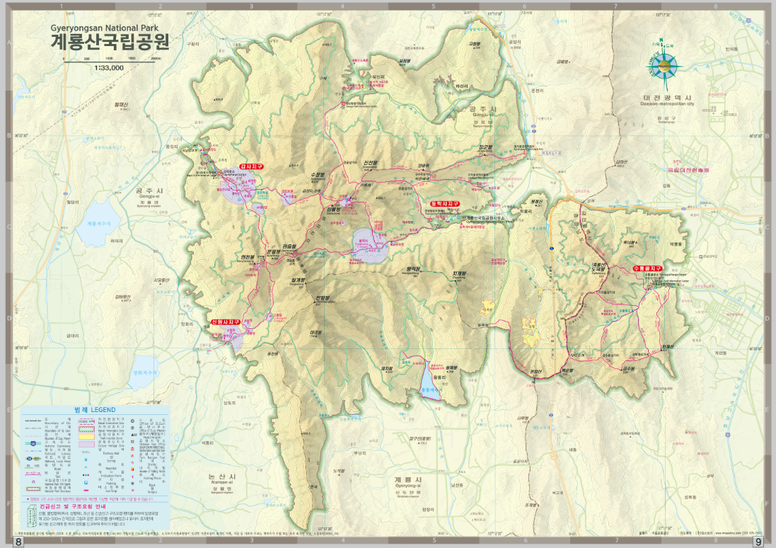 계룡산 등산코스, 지도, 추천, 난이도 등 3분 총정리