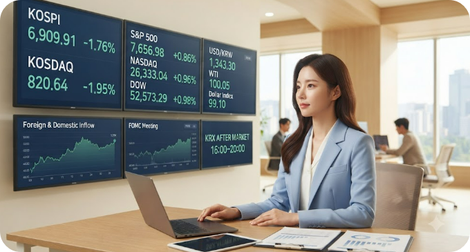 오늘 주식시장 판단 기준 정리, 코스피 6900선에서 먼저 확인할 5가지