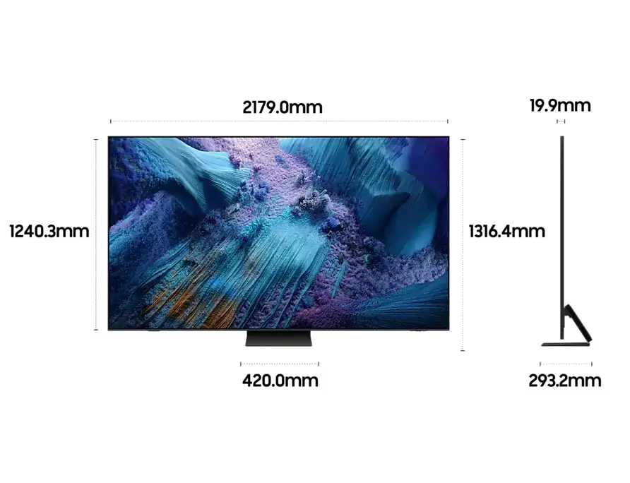 신혼부부 가전 TV 추천 삼성전자 2025네오QLED QNF990 247cm(97인치) 스탠드형 모델 상세 사양 및 판매금액