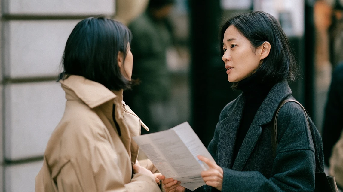 정모 후 조용히 대화하는 두 회원