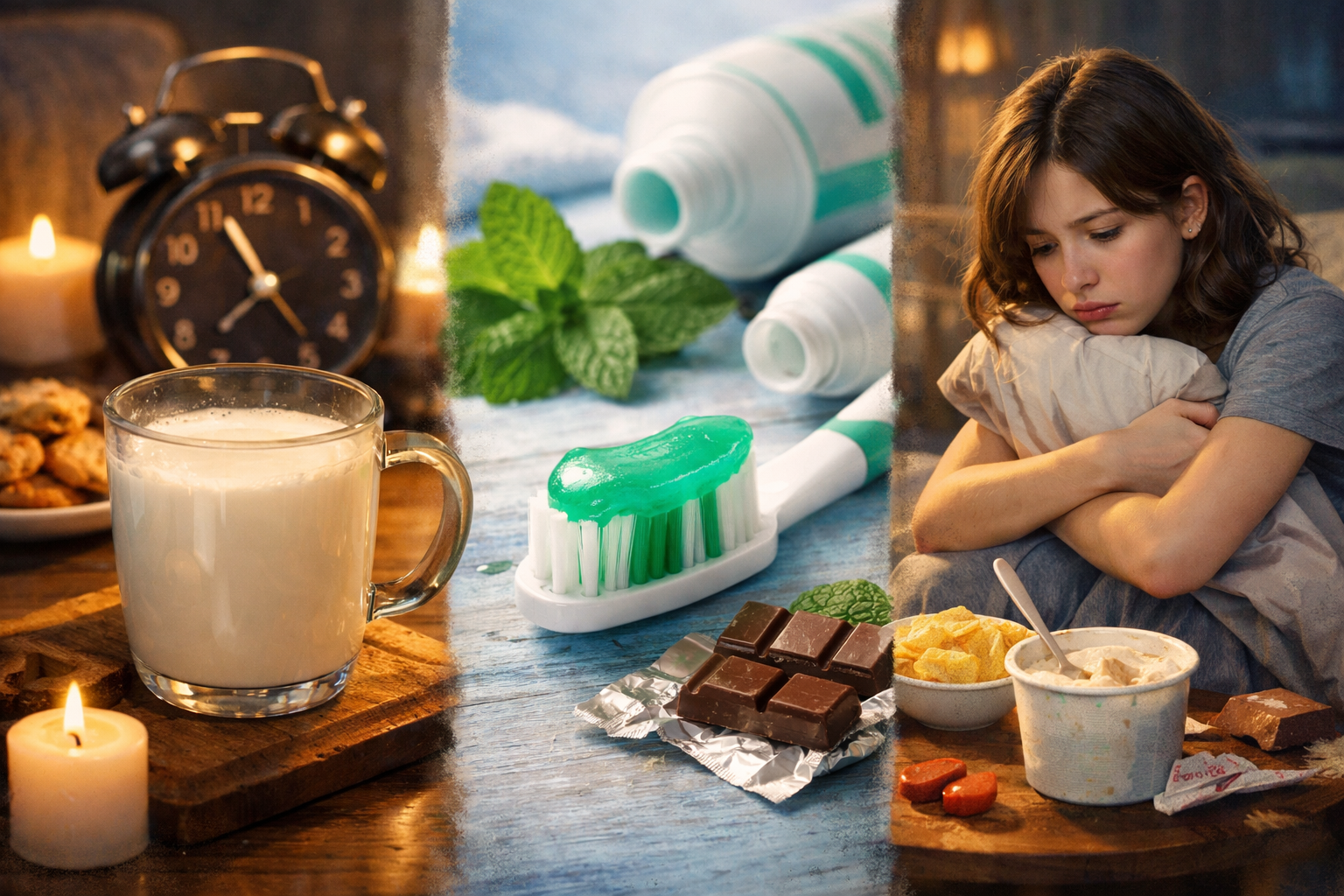 숙면 방해 음식 (따뜻한 우유, 민트 치약, 심리적 허기)