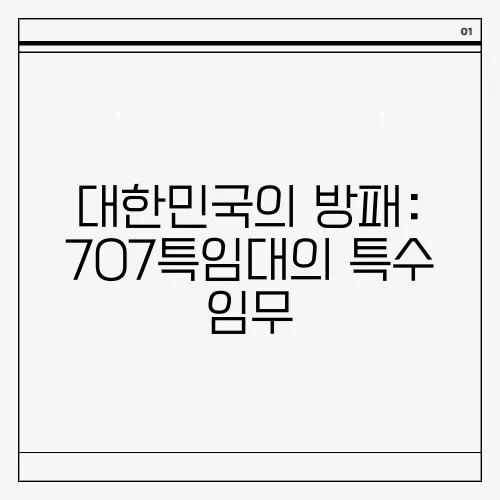 대한민국의 방패: 707특임대의 특수 임무
