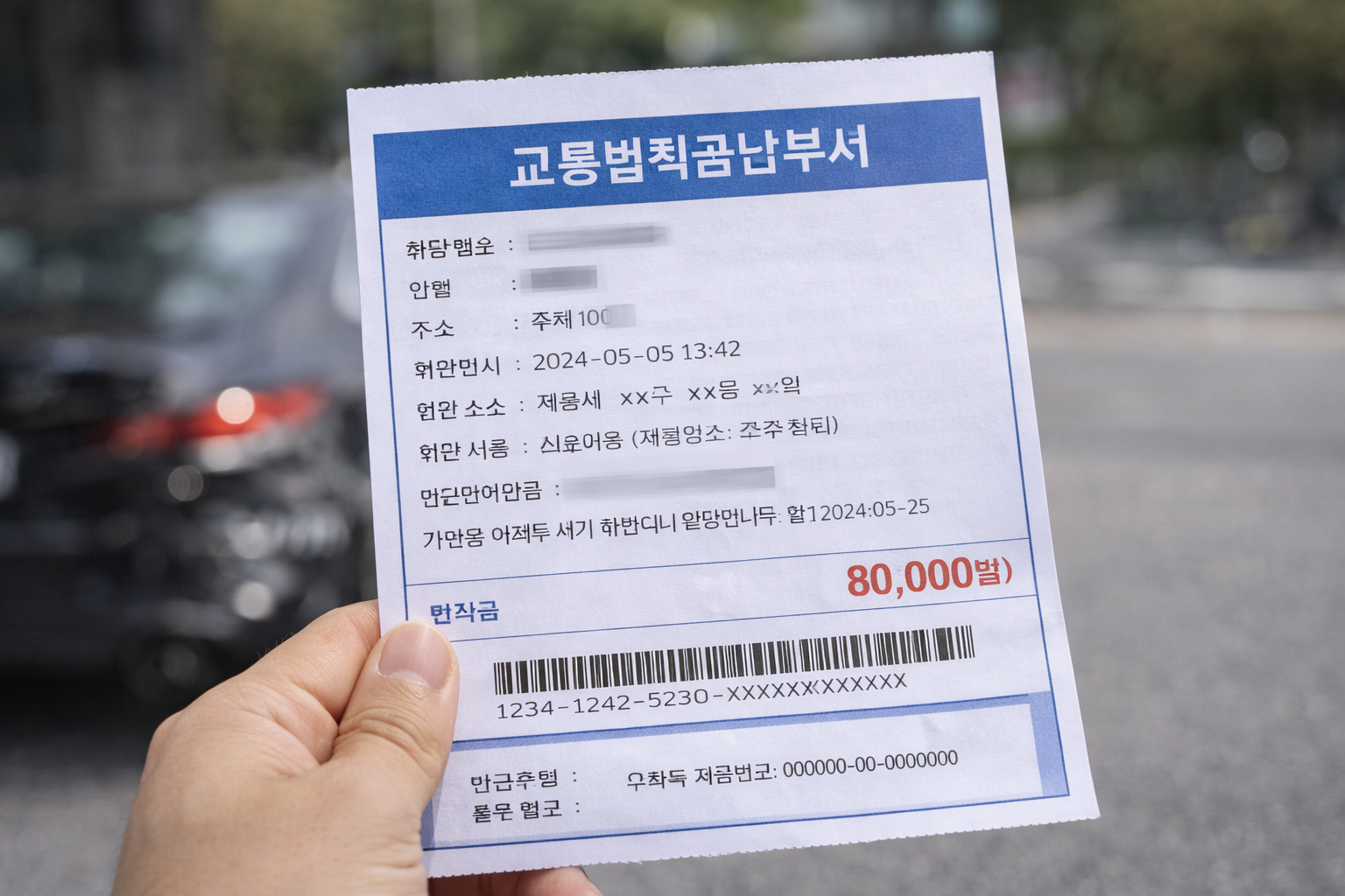 교통범칙금과과태료차이