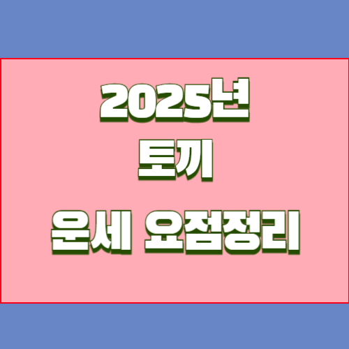 2025년 을사년 토끼띠 운세를 알아봅시다