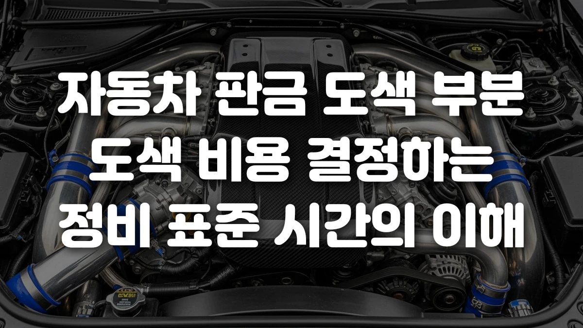 자동차 판금 도색 부분 도색 비용 결정하는 정비 표준 시간의 이해
