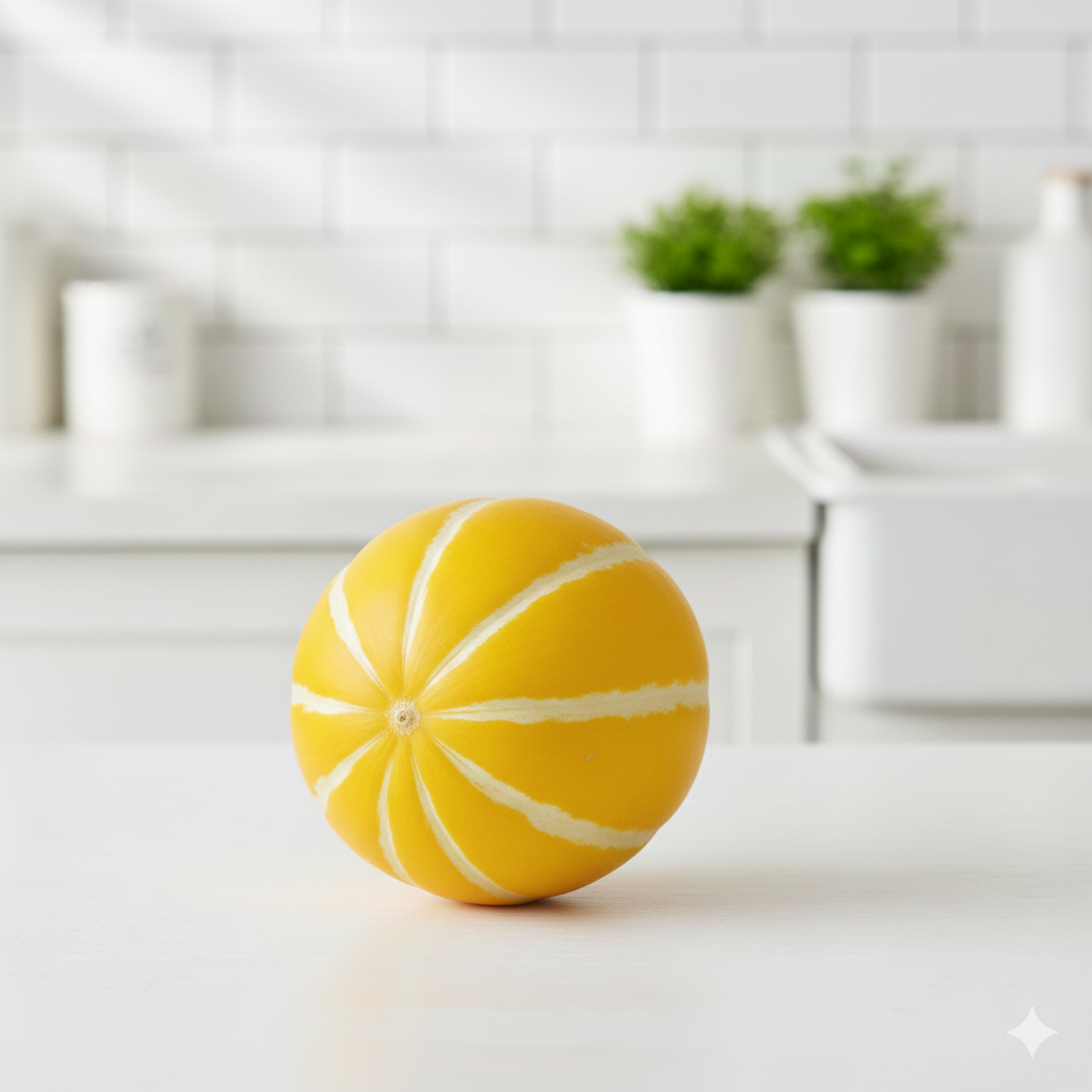 진하고 선명한 노란색, 흰색 골이 깊은 당도 높은 참외