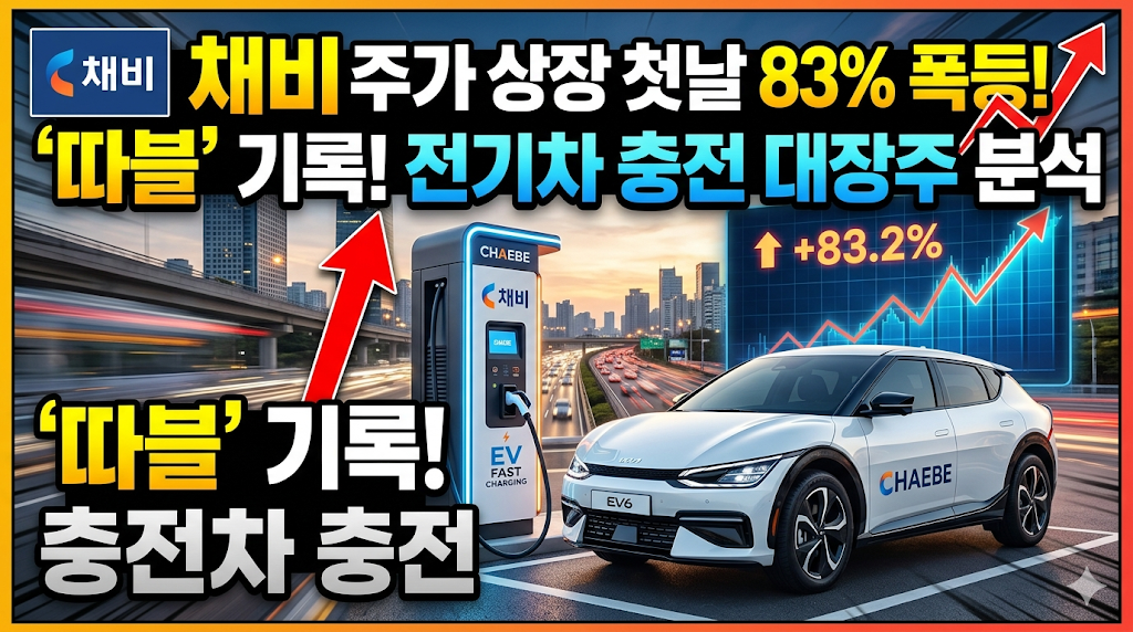 채비 주가 상장 첫날 83% 폭등! '따블' 기록한 전기차 충전 대장주 분석 및 향후 주가 전망