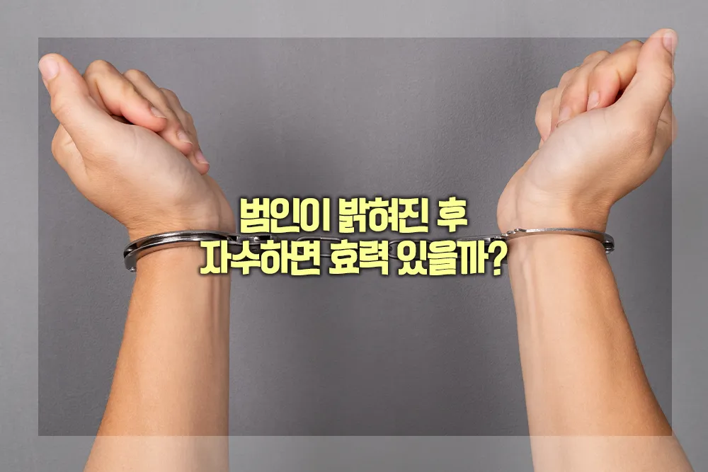 범인이 밝혀진 후 자수하면 효력 있을까