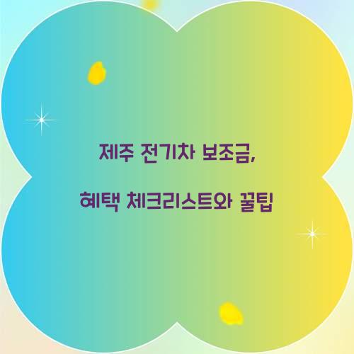 제주 전기차 보조금