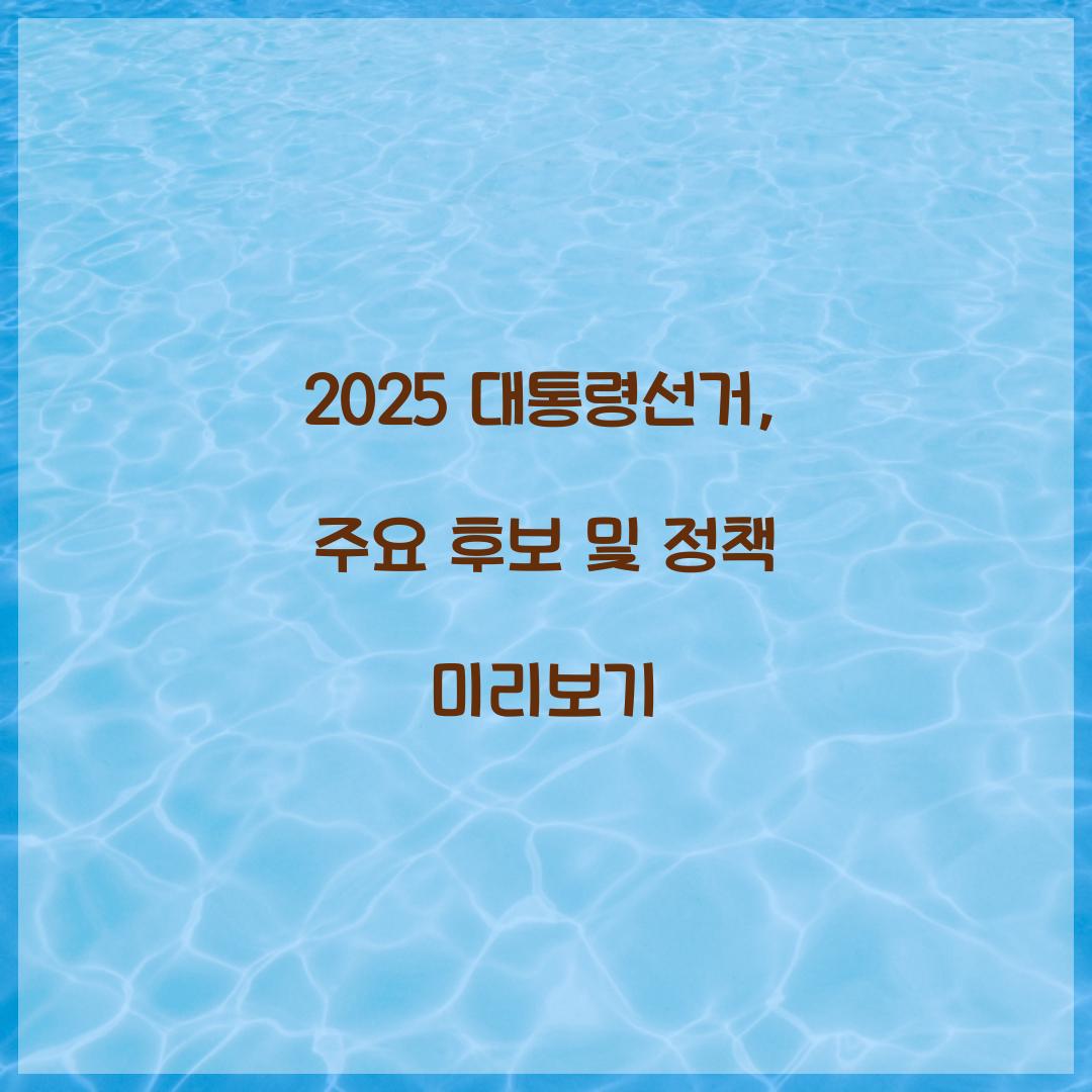 2025 대통령선거