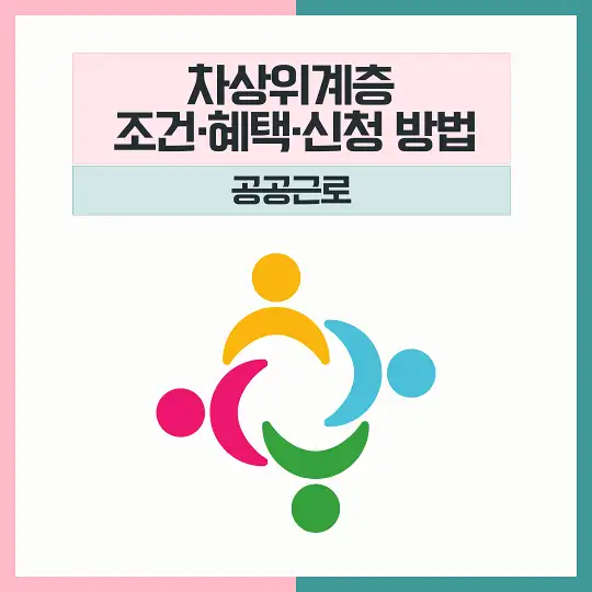 차상위계층 조건 혜택 신청 공공근로