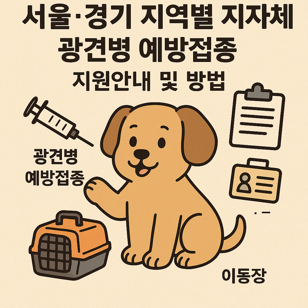 💉 서울·경기 지역별 지자체 광견병 예방접종 지원안내 및 방법 🐶