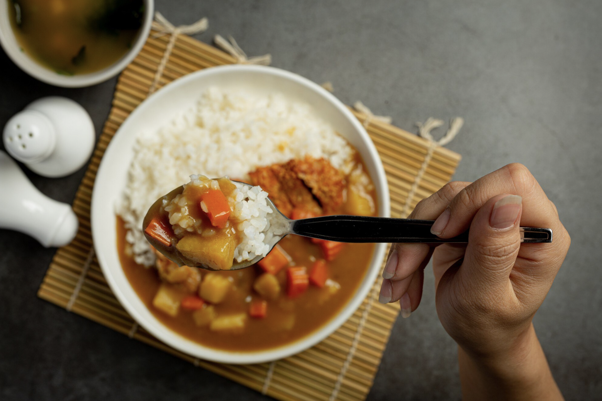 즉석 카레 야채 덮밥