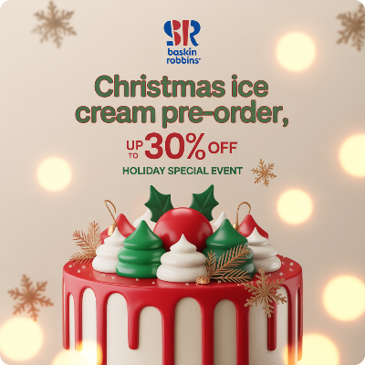 배스킨라빈스 크리스마스 아이스크림 케이크 사전예약 이미지