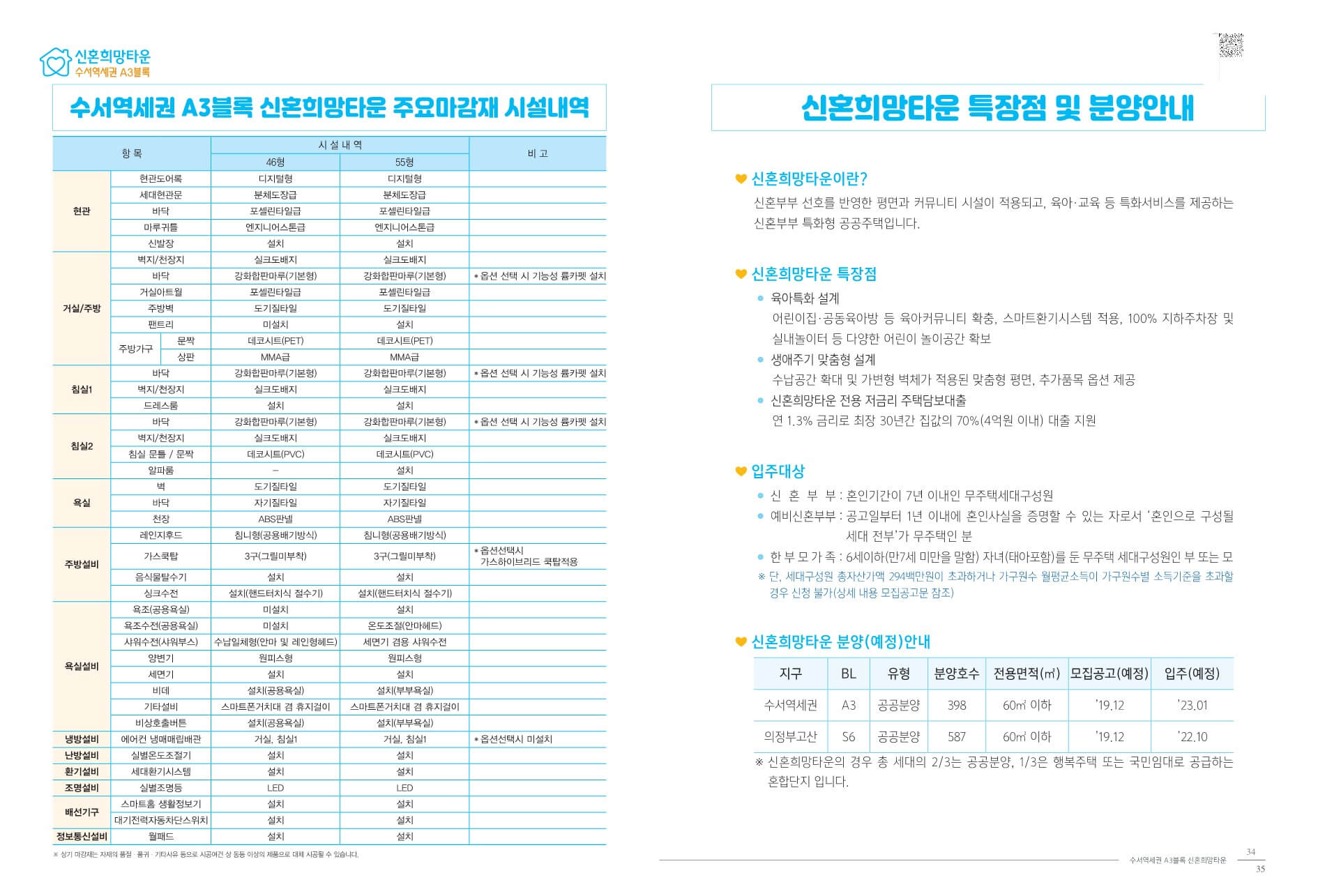 수서역세권 A3 디아크리온 신혼희망타운 팸플릿