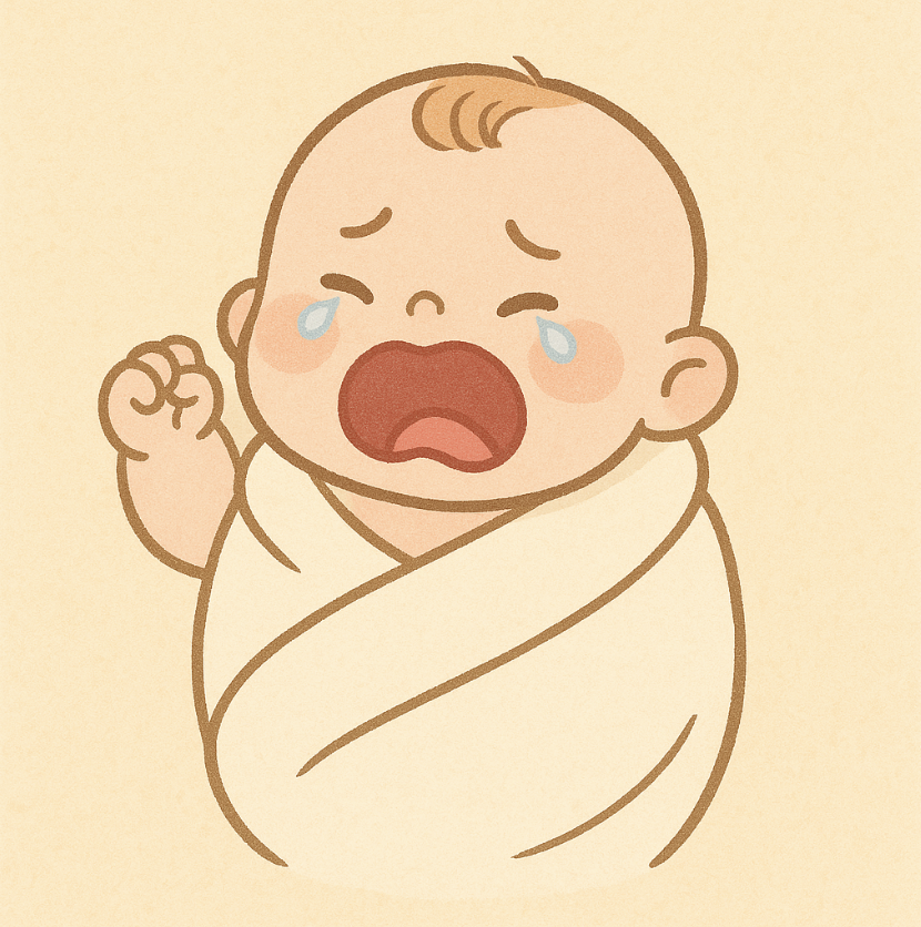 신생아 울음 관련 사진